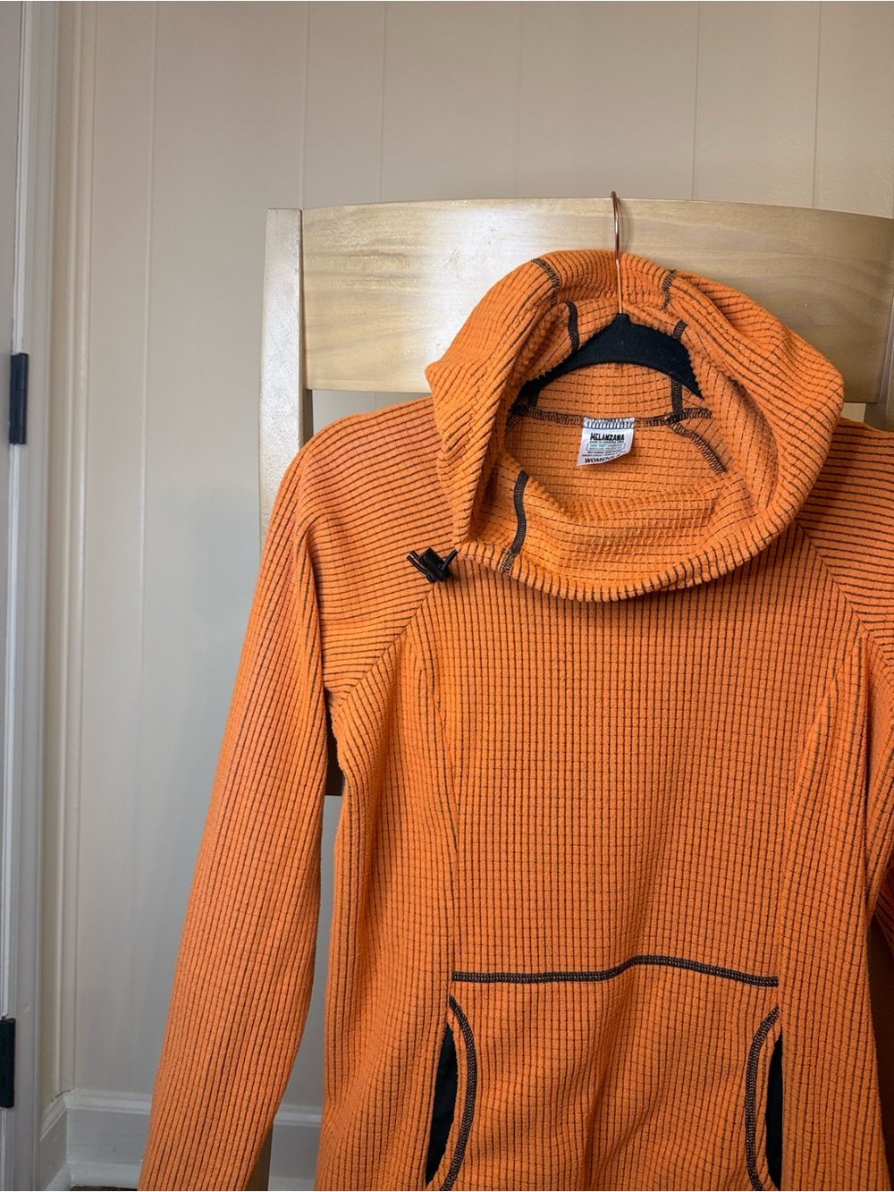 Melanzana Orange Waffle-Knit Cowl Sweater dress - Picture 3 of 6